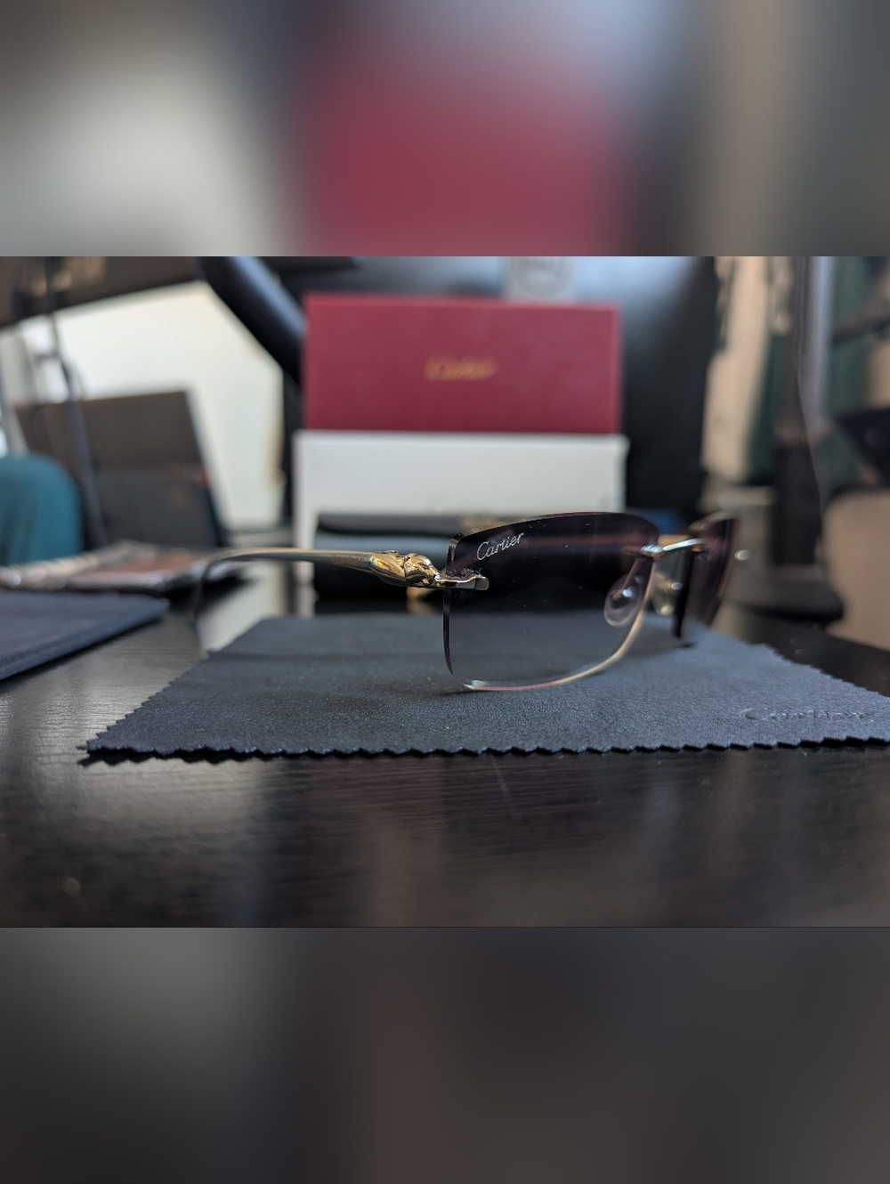Cartier Style Rimless Sunglasses